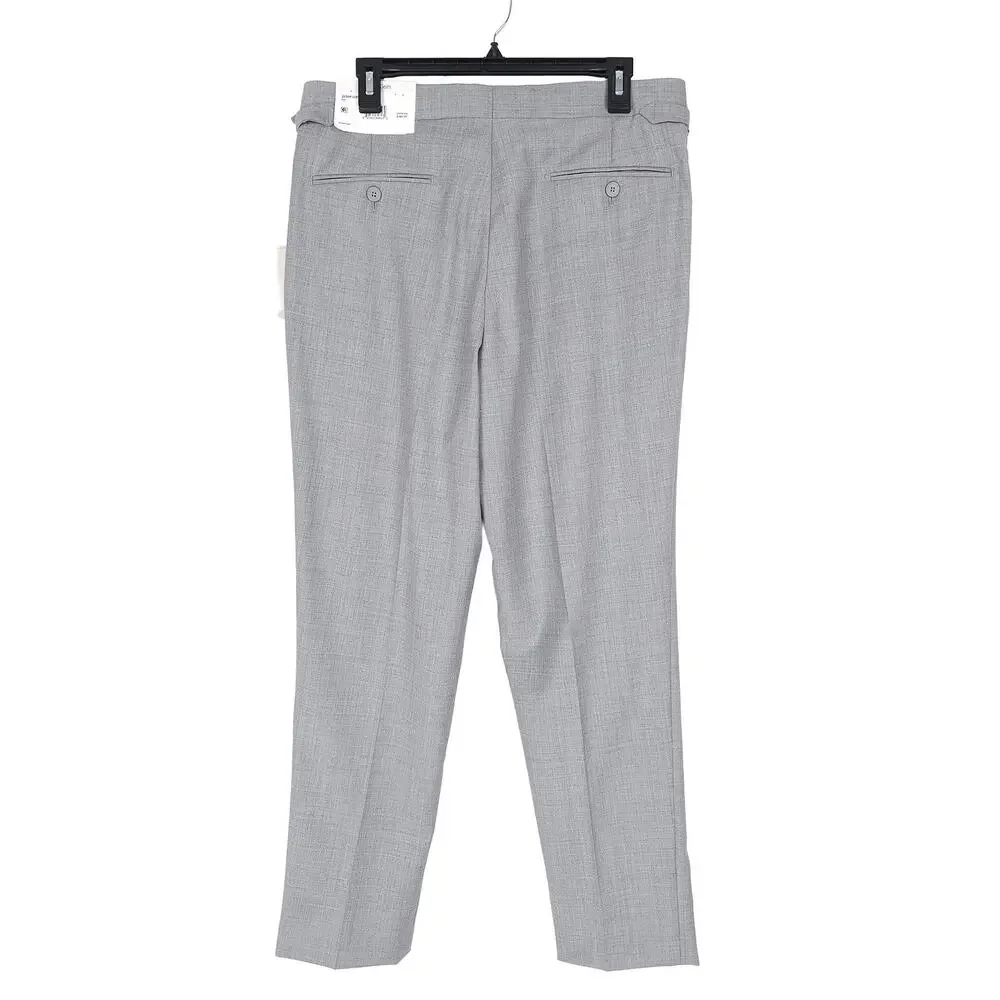 Calvin Klein Mens Slim Fit Wool Dress Pants 34x30 Light Grey Solid Pleated NWT